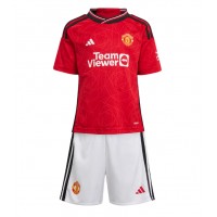 Fotballdrakt Barn Manchester United Casemiro #18 Hjemmedraktsett 2023-24 Kortermet (+ Korte bukser)